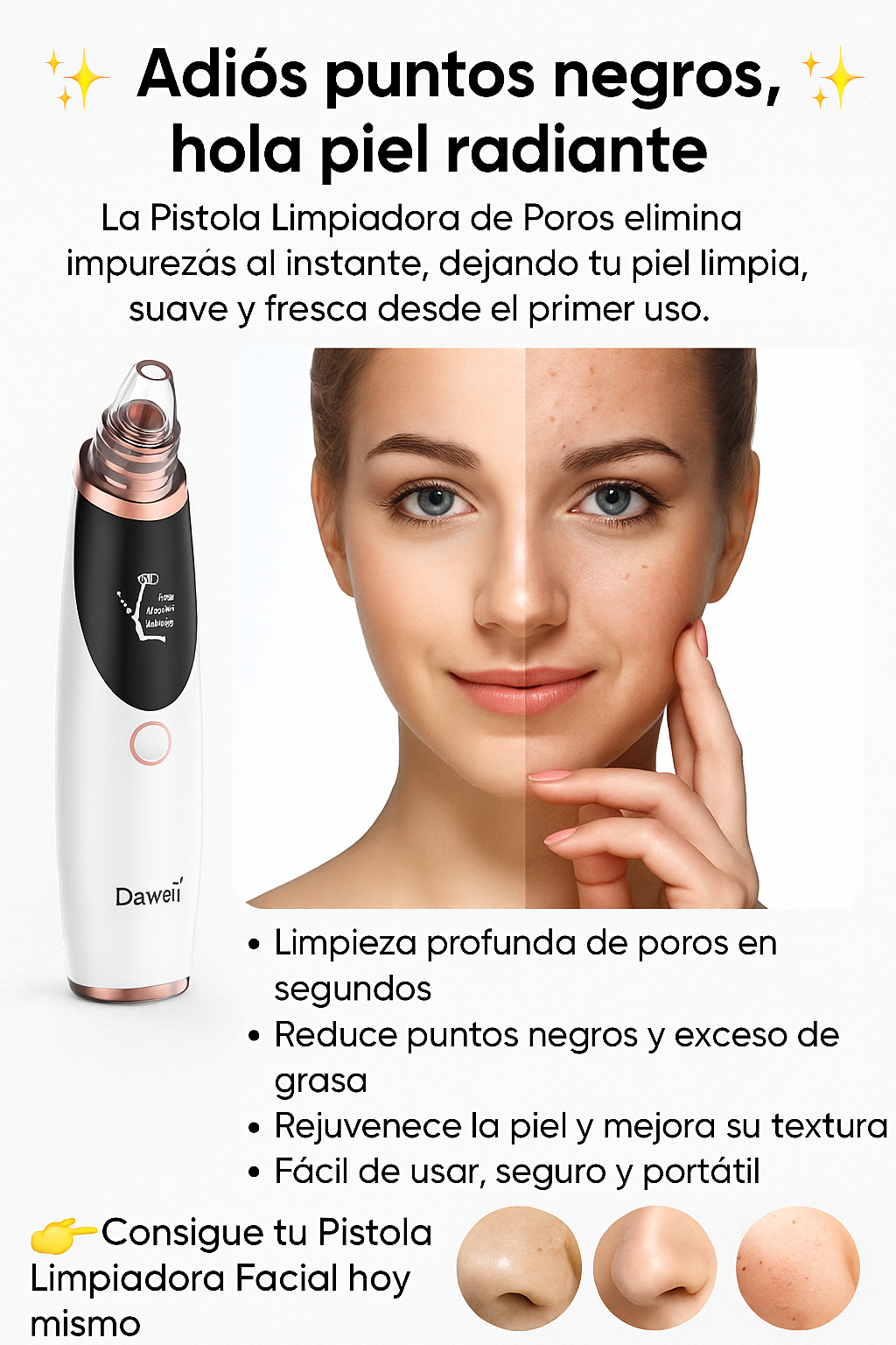 Pistola Limpiadora  Facial de Poros